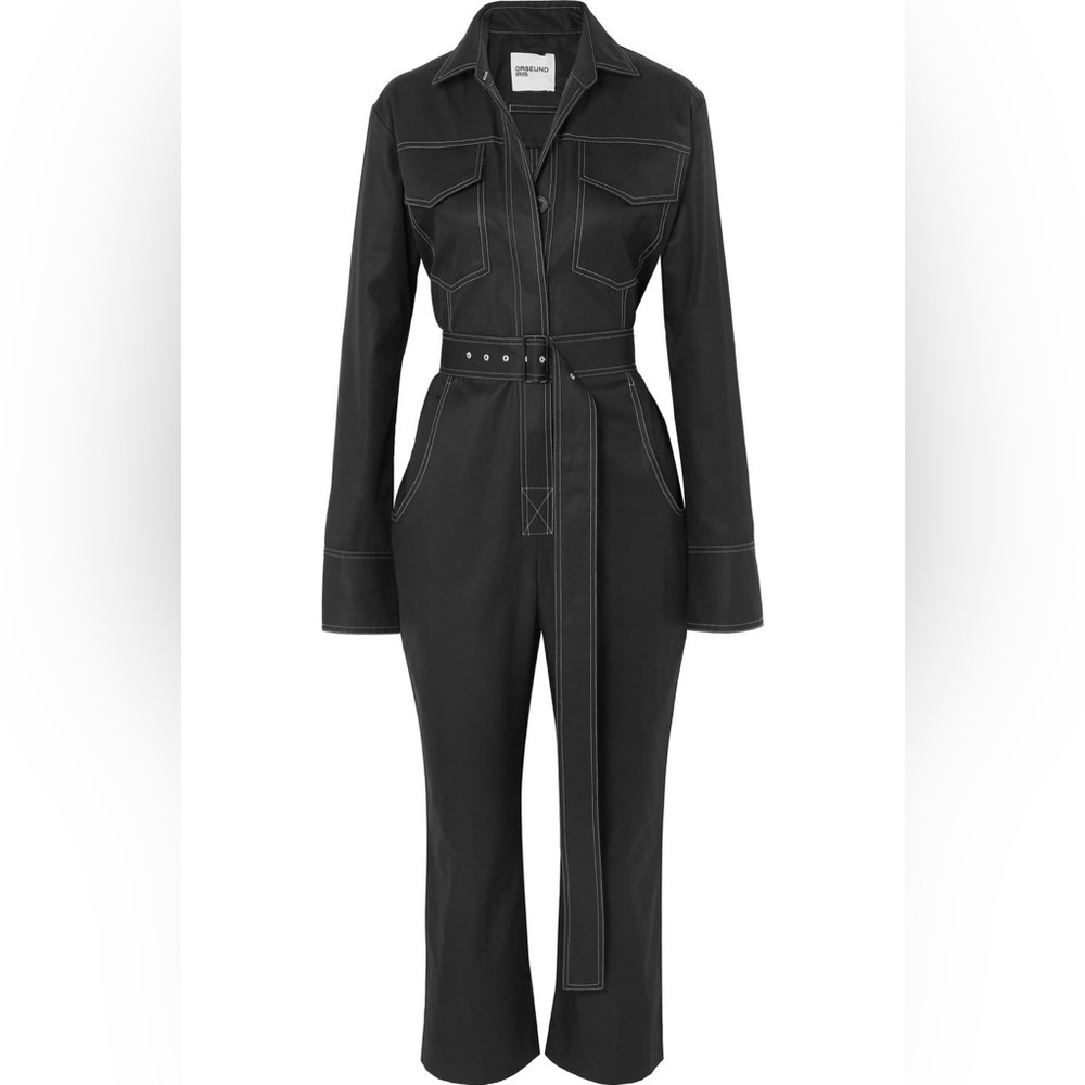 Orseund Iris Black Workwear Jumpsuit